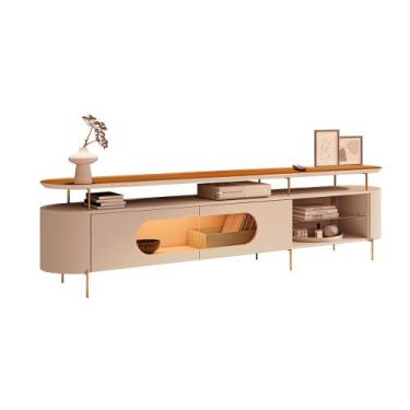 Imagem de Rack Bancada Ária com Led e Prateleira Vidro TV Até 85 Polegadas Off W