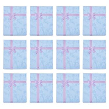 Imagem de Sparkeads 12 peças 9,5 x 7,6 x 2,76 cm x 2,02 polegadas azul celeste caixas de joias com laço caixa de pulseira caixa de joias caixas de papelão pequenas caixas de armazenamento caixa de joias caixa