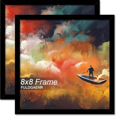 Imagem de FULDGAENR Conjunto de 20 x 20,3 cm, molduras pretas para certificado de pôster fotográfico de 20,3 x 20,3 cm, moldura de parede/mesa de alta transparência com visor vertical horizontal (pacote com 2 |