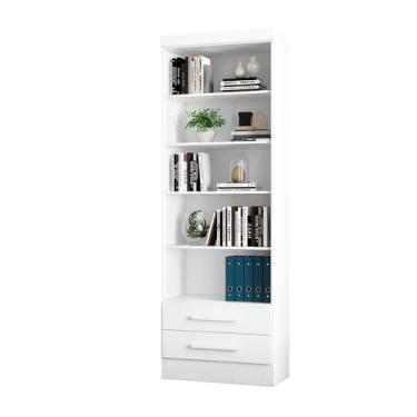 Imagem de Estante Alta com Nichos e Gavetas Branco - Belliv Decor