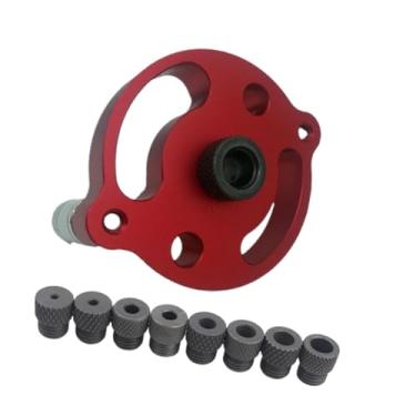 Imagem de IEUDNS Gabarito para furos de bolso em madeira Ferramentas de carpintaria Acessórios fáceis de instalar Kit de brocas para gabarito de cavilha para guia de, Vermelho