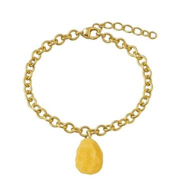 Imagem de Pulseira de Calcita Amarela - Cristal Natural, Banho Ouro 18k