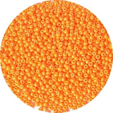 Imagem de Bala&Fillic Grânulos de semente de cor laranja tamanho 3 mm 4000 peças/100 gramas, 8/0 contas redondas de artesanato de vidro para fazer joias, brincos, pulseiras, colar