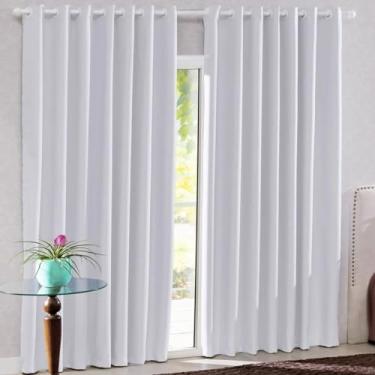 Imagem de Cortina Corta Luz de Tecido 2,60x1,70m Branco Gelo Bella Janela