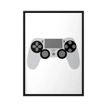 Imagem de Preto Branco Gamepads Headsets Lona Arte Poster Para Sala De Jogos Men