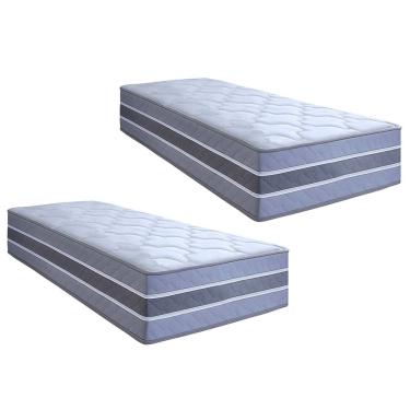 Imagem de Kit com 2 Colchões Solteiro Molas Ensacadas Samambaia 30x88x188cm Rustico Cerejeira