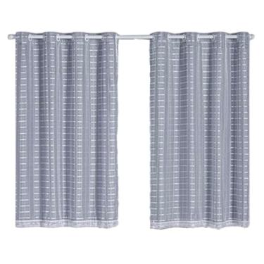Imagem de Cortina para portas e janelas - Com Blackout em Pvc e Tecido Voil Xadrez 2,8 M X 2,3 M - Modelo Premium (Branco)