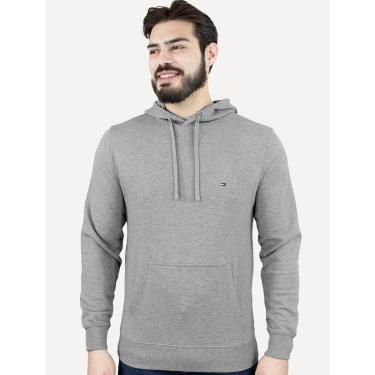 Imagem de Moletom Tommy Hilfiger Masculino Essential Terry Hoody Cinza Médio-Masculino