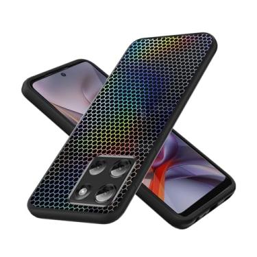 Imagem de jioeuinly Capa compatível com Motorola Edge 60 Pro 5G capa fina TPU silicone macio + reflexo traseiro 3D fosco anti-impressões digitais preto