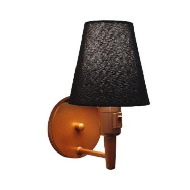 Imagem de Arandela de Parede Vivare Md-2013 Cobre Com Interruptor Liga e Desliga Cúpula em Tecido - Bivolt