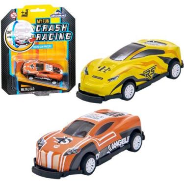 Imagem de 2 Carrinhos Metal Fricção Brinquedo Menino Adijomar - Adijomar Brinque