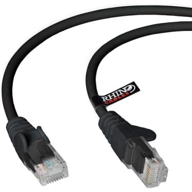 Imagem de Cabo de rede RJ45 Rhinocables Cat 5e Cat5e Ethernet RJ45 de alta velocidade de chumbo de velocidade rápida (4,7 polegadas, preto)