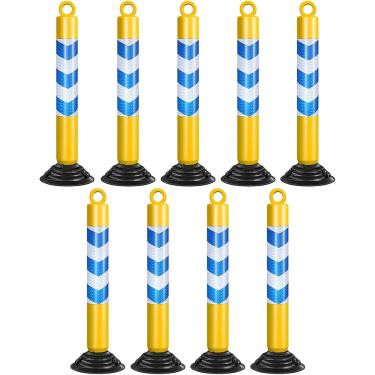 Imagem de Cones De Trânsito De 30 Polegadas, Pacote De 1-10 Cones De Estacionamento De Segurança Rodoviária De Plástico Com Base De Borracha E Fita Refletiva, Barreiras De Con, Red+white, 6 Pcs