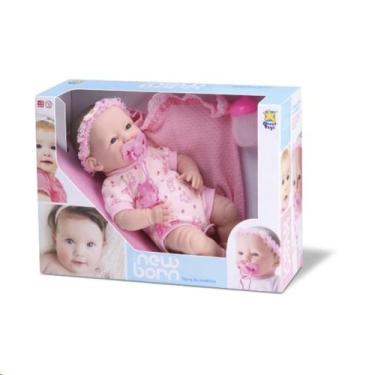 Imagem de Boneca Diver New Born Faz Xixi Cuidados Dengo Papinha - DIVERTOYS, Ros