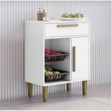 Imagem de Fruteira 1 Porta e 1 Gaveta Lorena Kaiki Móveis - Branco