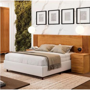 Imagem de Cabeceira Extensiva Casal Queen Ripada Valência Benetil Móveis - Cinamomo