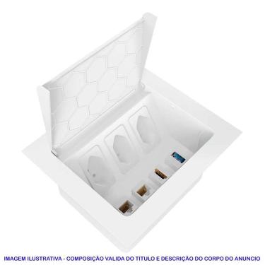Imagem de Caixa de Embutir 3 Tomadas 10a 1 USB Dados 1 HDMI