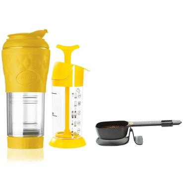 Imagem de Combo Pressca Cafeteira Espumador e Balança - Amarela