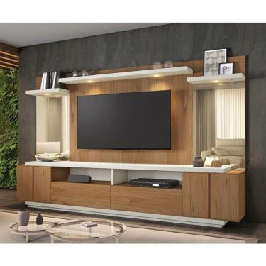 Imagem de Rack Para Sala Moderno Com Painel Grande 2 Metros Opala - Montanhês Móveis