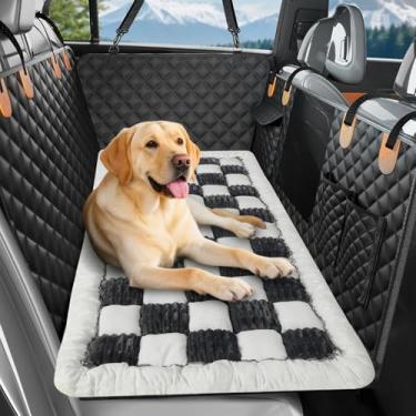 Imagem de Feestars Cama de cachorro para carro, tapete de cama antiderrapante para assento traseiro de viagem, cobertor de cachorro para carro, caminhões, banco traseiro, adequado para extensores de banco