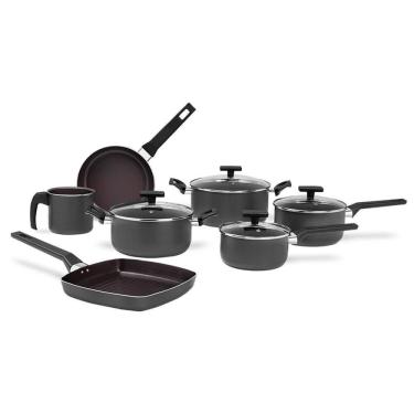 Imagem de Conjunto Panelas Antiaderente Brinox Preserve Cinza 7 Peças