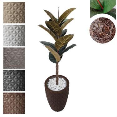 Imagem de Planta Artificial Ficus Lyrata Outono Toque Real com Vaso Decorativo -