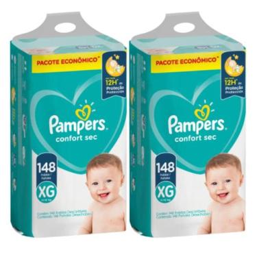 Imagem de Kit 2 FRALDAS PAMPERS CONFORT SEC INFANTIL XG COM 148 unidades