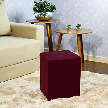 Imagem de Kit 2 Capa Puff Quadrado Elastex Premium Vinho