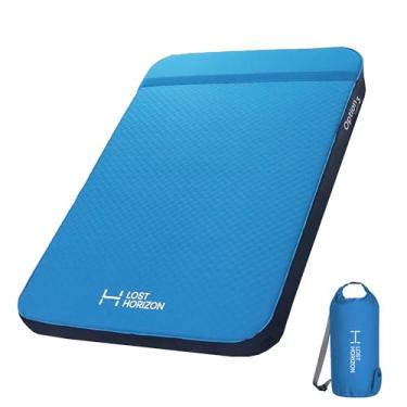 Imagem de LOSTHORIZON Colchão de acampamento de ar e espuma, almofada de dormir autoinflável, 7,6 cm de espessura, com saco de bomba, completo