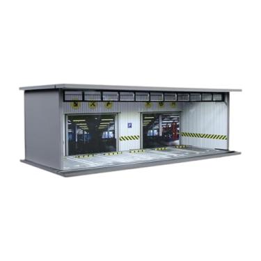 Imagem de Milageto 1/64 Estacionamento de estacionamento Exibir estação de liga de carro liga -tenda Display Stand Decorative com luzes LED Modelo Car Garage, Mo914058