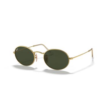 Imagem de Óculos de Sol Ray-Ban Oval 0RB3547 001/31 Tam 51 / Ouro - Lentes Verde