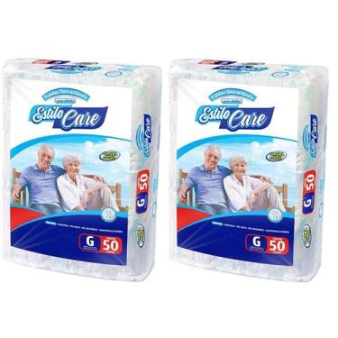 Imagem de Kit Fraldas Geriatricas Descartáveis Estilo Care Tamanho G - 100 Unida