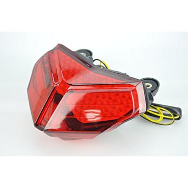 Imagem de TOPZONE Serve para Ducati SUPERBIKE 1198 & 1098 S & 848; luz traseira de freio de LED + indicadores de seta integrados (lente vermelha)