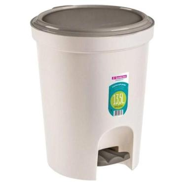 Imagem de Lixeira Sanremo Redonda De Plástico Com Pedal 13,5L