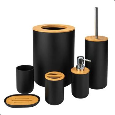 Imagem de Kit Para Banheiro Completo Conjunto de Acessorios Lixeira Escova - Fla