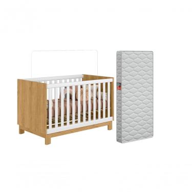 Imagem de Berço Americano Vira Mini Cama Slim Com Colchão Freijo