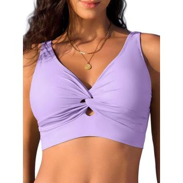 Imagem de Biquíni Top American Trends, maiô acolchoado com decote em V, roxo, GG