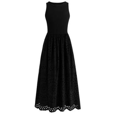 Imagem de Vestido de verão DOWERME 2025 casual sem mangas com ilhó de renda em l