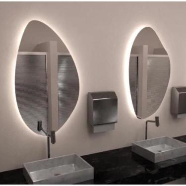 Imagem de Kit 2 Espelhos de Parede LED Lavabo Decorativo 60x40 Bivolt - Ravima, 