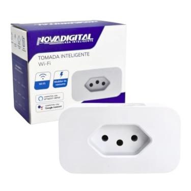 Imagem de Tomada Inteligente Wi-Fi Novadigital Branco 10A Compatível Alexa e Googe Assistente