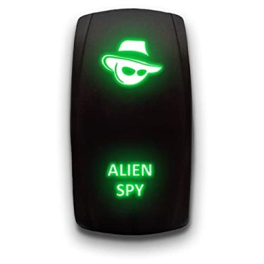 Imagem de ALIEN SPY - Verde - STARK Interruptor basculante de LED gravado a laser de 5 pinos - 20A 12V ON/OFF