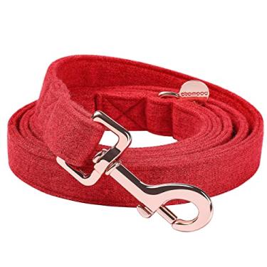 Imagem de DOGWONG Coleira de algodão e cânhamo, coleira vermelha resistente de tecido natural macio e durável para cães de estimação, colar fofo de casamento para cães pequenos, médios e grandes