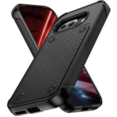 Imagem de Projetada para Google Pixel 9A Capa 2 em 1 Presente Militay Grade Proteção Resistente Resistente à Prova de Choque Capa para Celular Pixel 9A para Mulheres Homens Meninos Meninas (Preto)