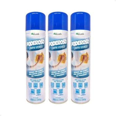 Imagem de Kit com 3un Limpa Vidros Aerosol Poderoso Kelldrin 400ml – Ideal para Vidros, Espelhos e Superfícies Delicadas