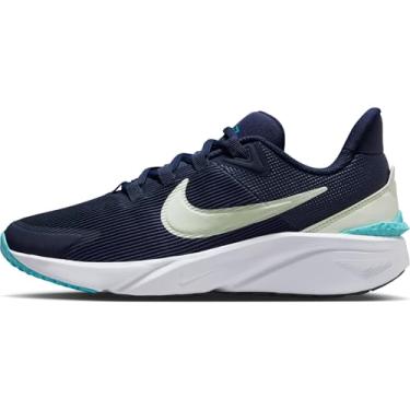 Imagem de NIKE Tênis infantil unissex Star Runner 4, Midnight Navy Volt Tint Dusty Cactus, 3.5 UK Child
