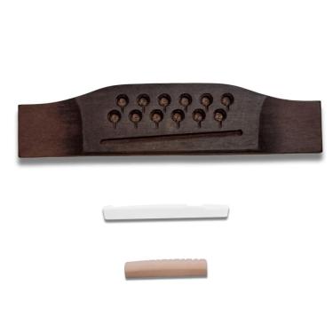 Imagem de Kit Folk Cavalete 12 Cordas Aço + Rastilho + Nut White