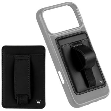 Imagem de Walli Carteira magnética para iPhone, suporte de cartão fino com suporte e alça de dedo, acessório bonito e funcional - luzes apagadas