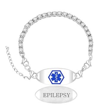 Imagem de Zircobic Pulseira ajustável com etiqueta ICE gravada | Pulseira unissex de identificação médica para uso diário | Joias de alerta de saúde de ajuste confortável | Identificação de emergência para