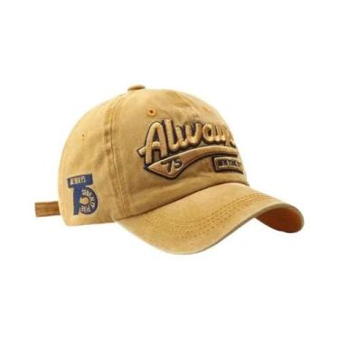 Imagem de Boné De Beisebol Vintage Unissex Em Algodão Lavado Moda De Verão Borda