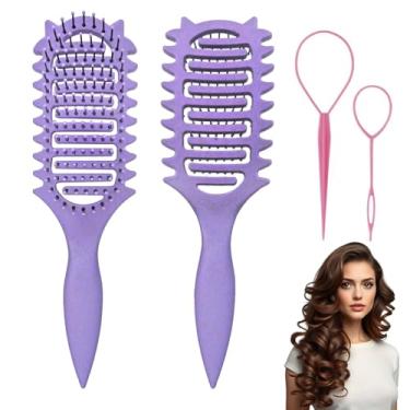 Imagem de DUTIKA Escova definidora de cachos, escova de cabelo cacheado molhado para cabelos cacheados, escova de cabelo ventilada para desembaraçar, modelar e definir cachos para mulheres e homens, cabelos